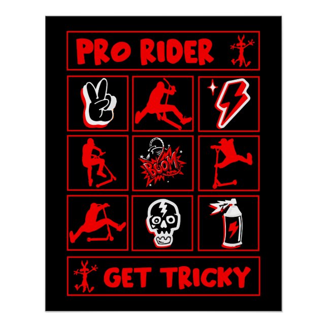 Poster Pro Scooter Free Rider Traces (Devant)