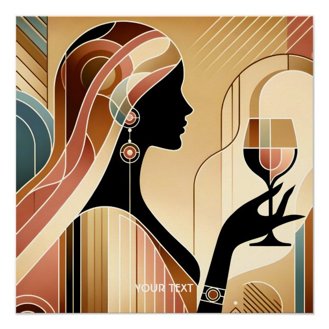 Poster Profil de la femme à frapper mignonne Imaginaire (Devant)