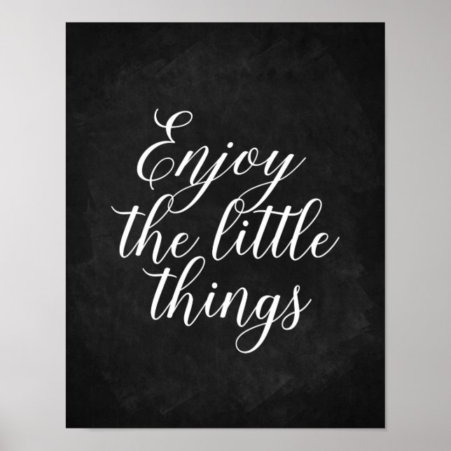 Poster Profitez des petites choses Chalkboard quote art (Devant)