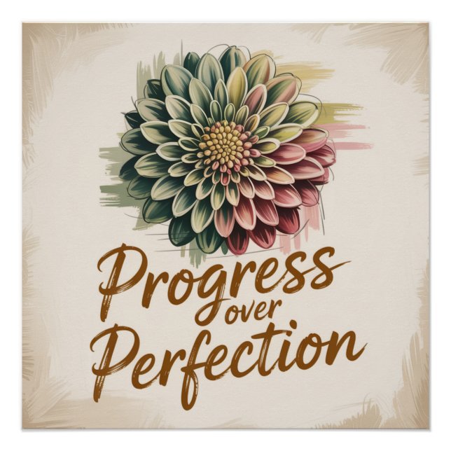 Poster Progrès plutôt que perfection (Devant)