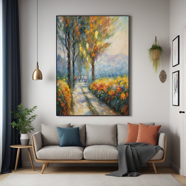 Poster Promenade d'automne Scène impressionniste (Créateur téléchargé)