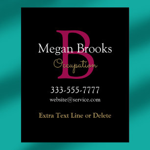 Poster Promo Entreprise, Nom, Monogramme & Titre sur Fond