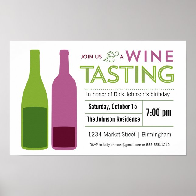 Poster promotionnel de dégustation de vin (Devant)