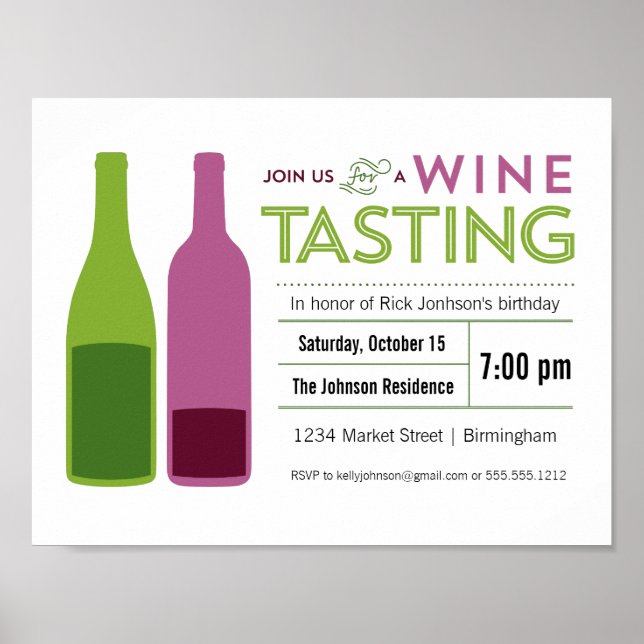 Poster promotionnel de dégustation de vin (Devant)