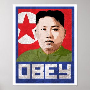 Poster Propagande de l'ONU de Kim Jong - OBÉISSEZ -