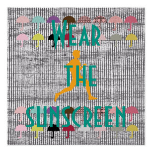 Poster Protection solaire pulsante de plage de motivation