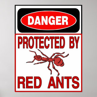 Poster Protégé Par Les Fourmis Rouges