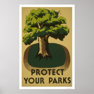 Poster Protégez vos parcs WPA 1938
