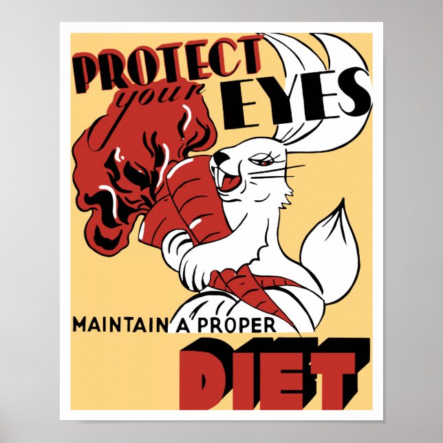 Poster Protégez Vos Yeux Maintenez Une Alimentation Appro (Devant)