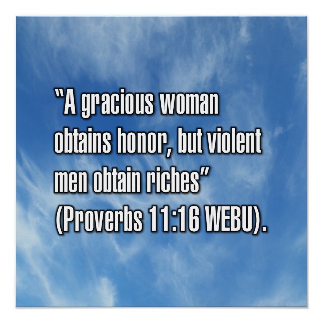 Poster Proverbes 11:16 WEBU (Devant)