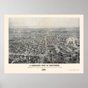 Poster Providence, RI Carte panoramique - 1894