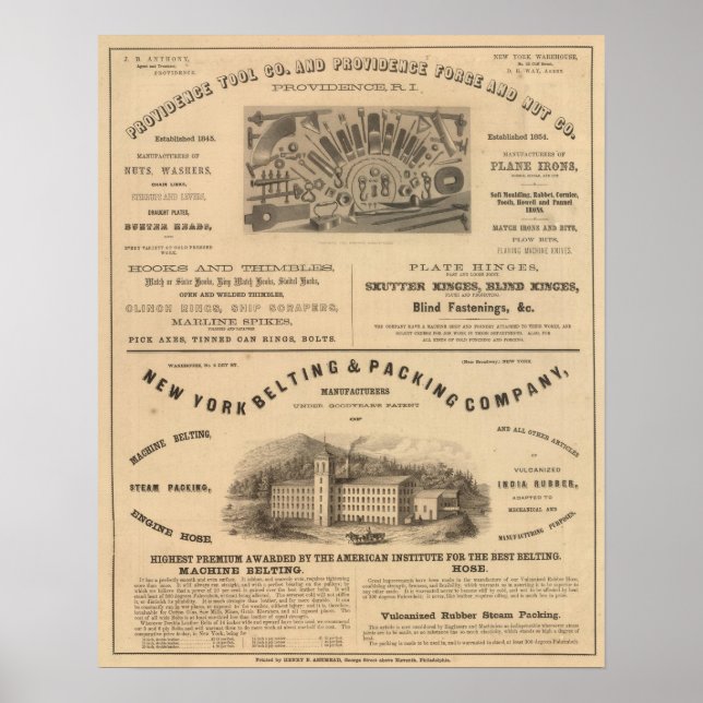 Poster Providence Tool et Forge and Nut Company (Devant)