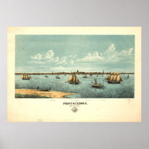 Poster Provincetown Massachusetts 1877 Antique Panorama