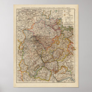 Poster Prusse rhénique, Westphalie, Hesse Nassau