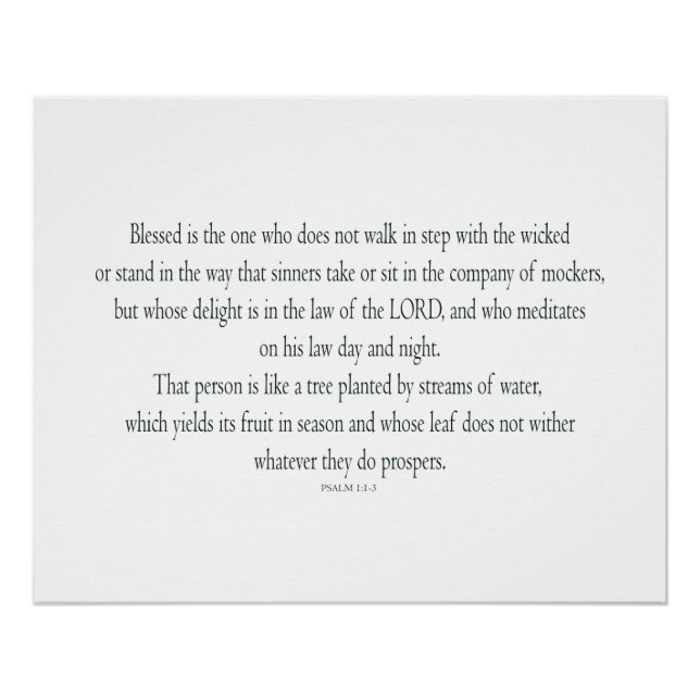 Poster Psalm 1, does not walk in step with the wicked (Devant)