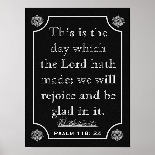 Poster Psalms 118: 24 --- Art Print (Devant)
