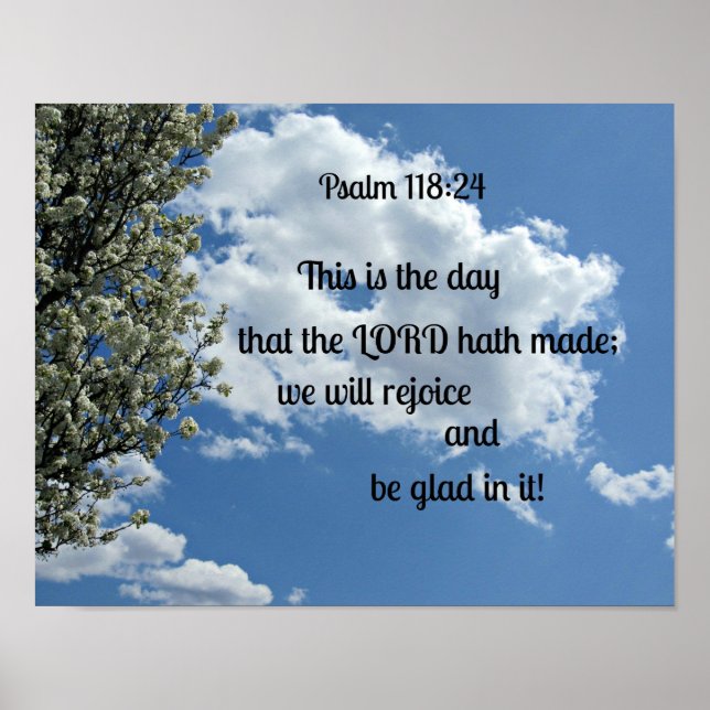 Poster Psaume 118:24 This is the day that the Lord hath (Devant)