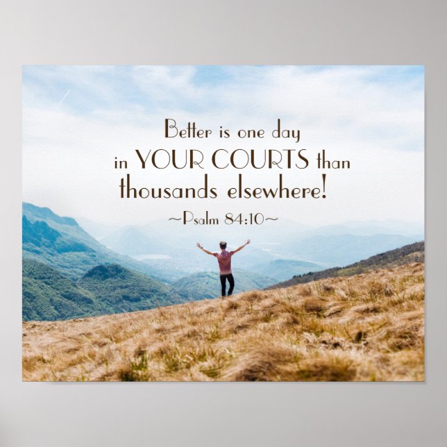 Poster Psaume 84:10 Mieux est un jour dans vos tribunaux  (Devant)