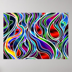 Poster Psychedelic Stained Glass Abstract