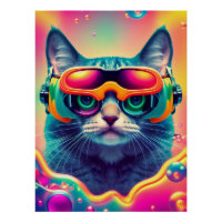 Psychédélique cool Chat Kitty