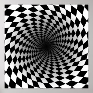 Poster psychédélique des Carrés hypnotiques