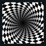 Poster psychédélique des Carrés hypnotiques<br><div class="desc">Poster mat avec design psychédélique carré hypnotique noir et blanc.</div>