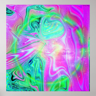 Poster psychédélique grand (18,4 po x 19 po)