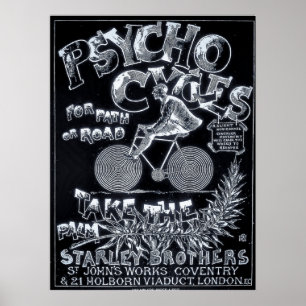 Poster Psycho Cycles Pour Chemin ou Route - Publicité Vin