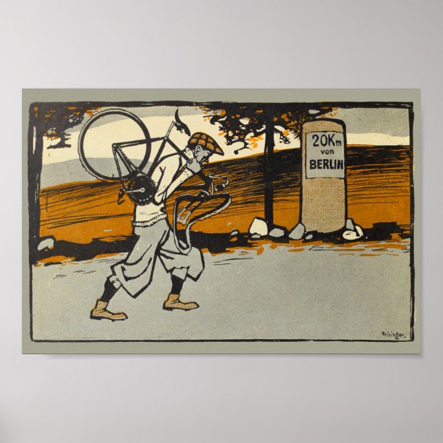 Poster publicitaire 1898 Vintage de vélo Feininger (Devant)