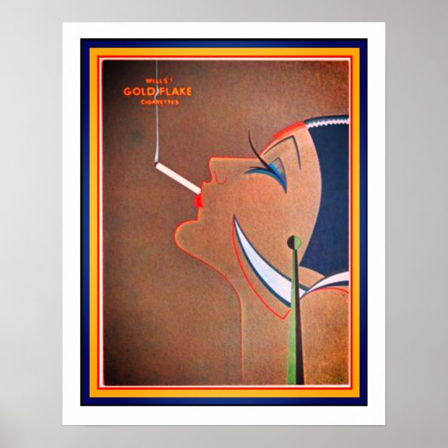 Poster publicitaire Art Déco Cigarette Vintage (Devant)