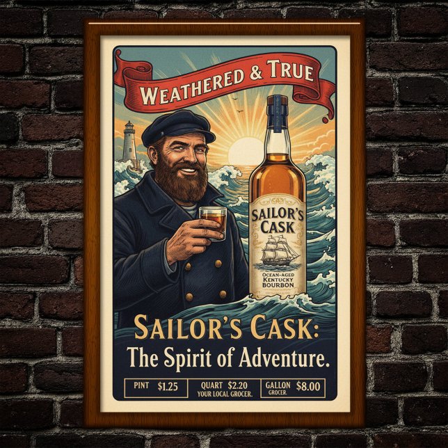 Poster publicitaire Bourbon du Masque vintage (Créateur téléchargé)