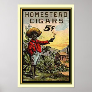 Poster publicitaire de cigares vintage Homestead 1