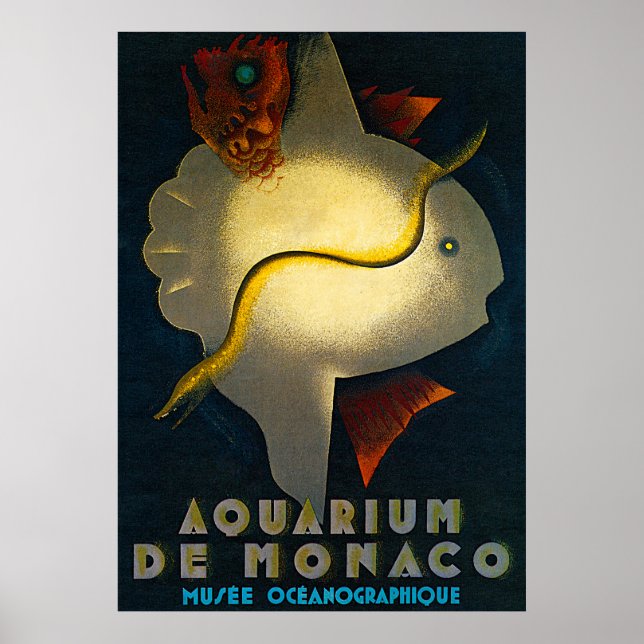 Poster publicitaire de l'Aquarium de Monaco (Devant)