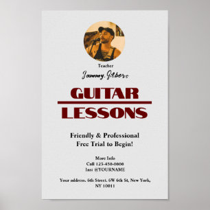 Poster publicitaire de l'enseignant de guitare