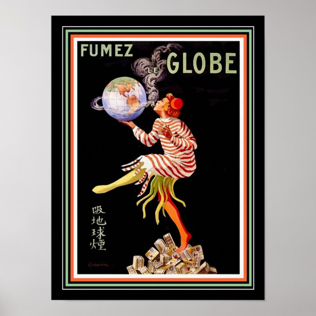 Poster publicitaire du Globe Cappiello Fumez 12 x  (Devant)