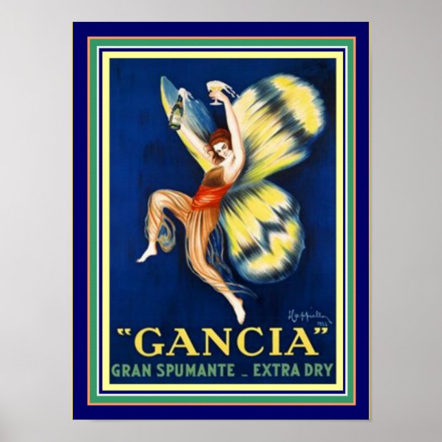 Poster publicitaire Gancia par Cappiello 12 x 16 (Devant)