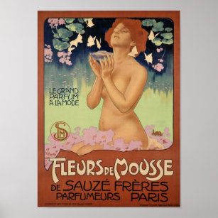 Poster publicitaire parfum Art Nouveau vintage Fra