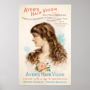 Poster publicitaire pour habiller les cheveux vint