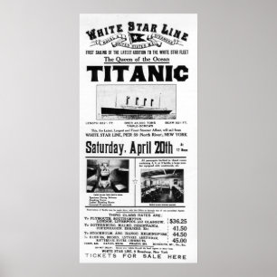 Poster publicitaire Titanic 3e classe