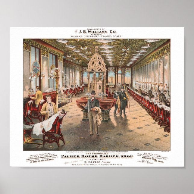 Poster publicitaire vintage Barber Shop (Devant)