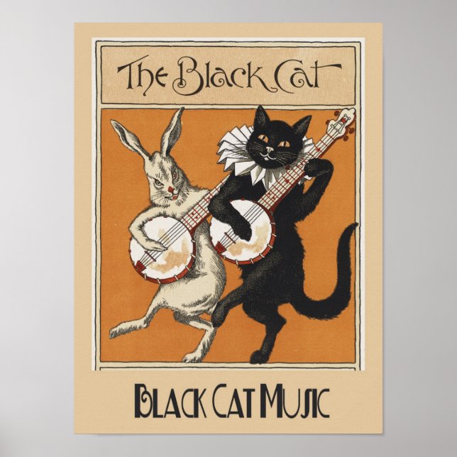 Poster publicitaire vintage Black Cat (Devant)