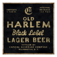 Poster publicitaire vintage de la bière Old Harlem