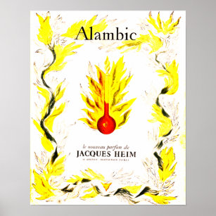 Poster publicitaire vintage Français Parfum Alambi