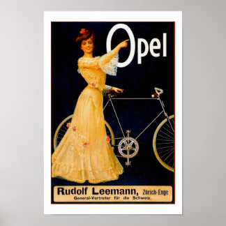 Poster publicitaire Vintage Opel Bicycles