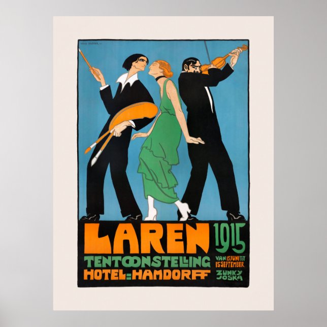 Poster publicitaire Vintage Pays-Bas Laren 1915 (Devant)