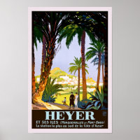 Poster publicitaire Vintage voyage Hyeres France