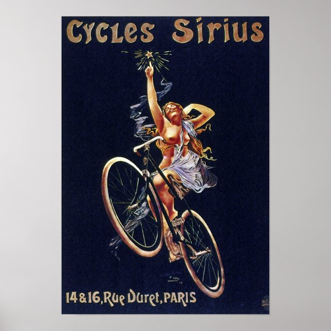 Poster Publicité à vélo Cycles Vintages Sirius (Devant)