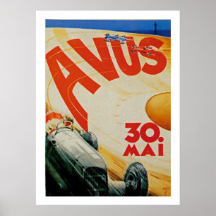 Poster Publicité Avus Vintage Auto Race