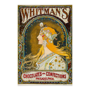 Poster Publicité d'Alphonse Mucha Vintage Whitman