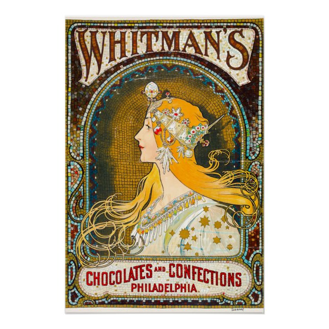 Poster Publicité d'Alphonse Mucha Vintage Whitman (Devant)